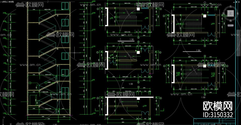 辦公樓 辦公建筑 寫字樓cad施工圖下載(渲染圖3)