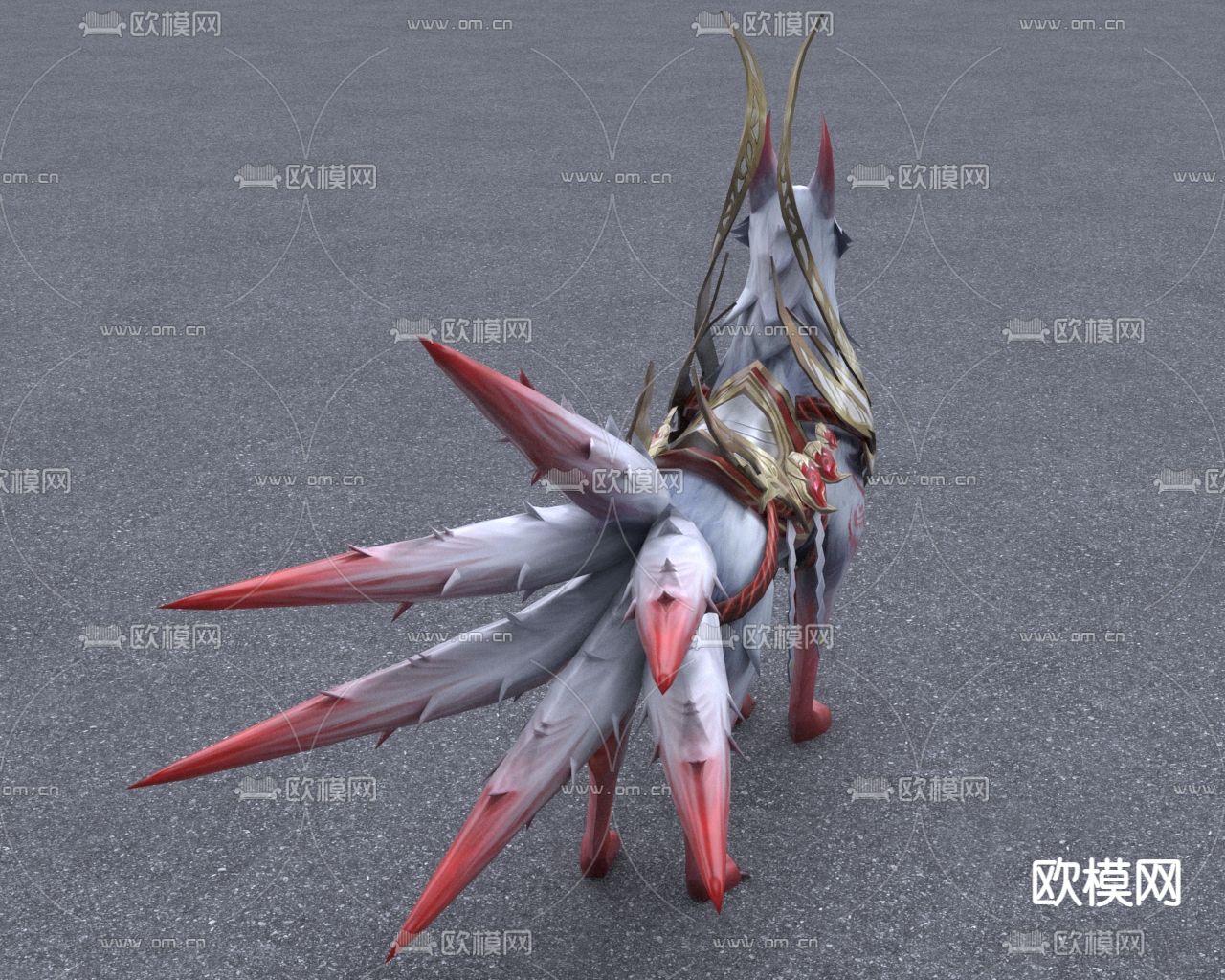 游戏角色 上古神兽九尾狐3d模型下载（渲染图6）