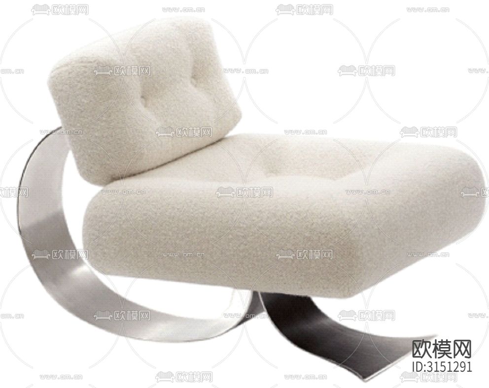 现代家具椅子设计cad施工图下载（渲染图2）