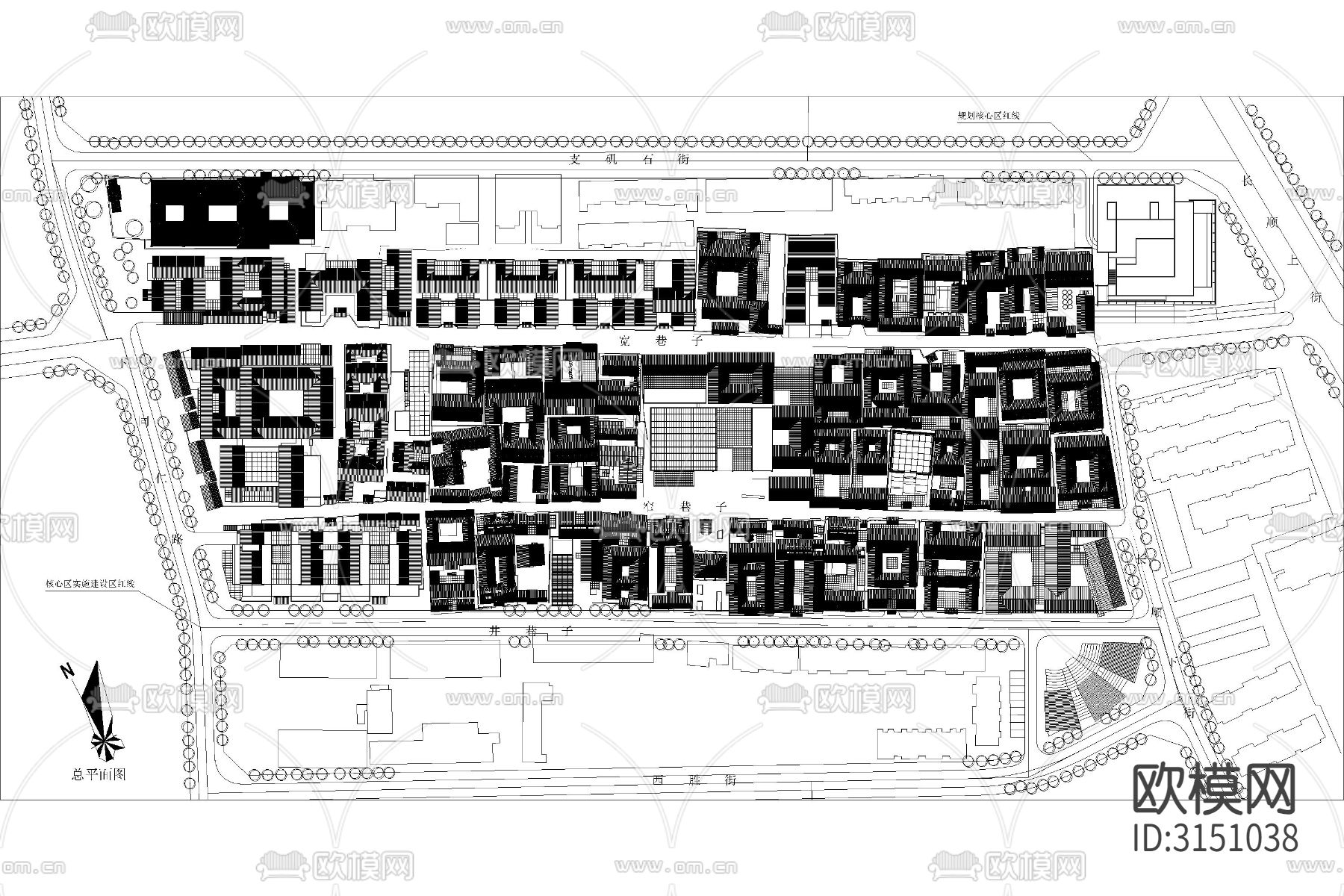 景观建筑商业街  步行街 古镇cad施工图下载（渲染图9）