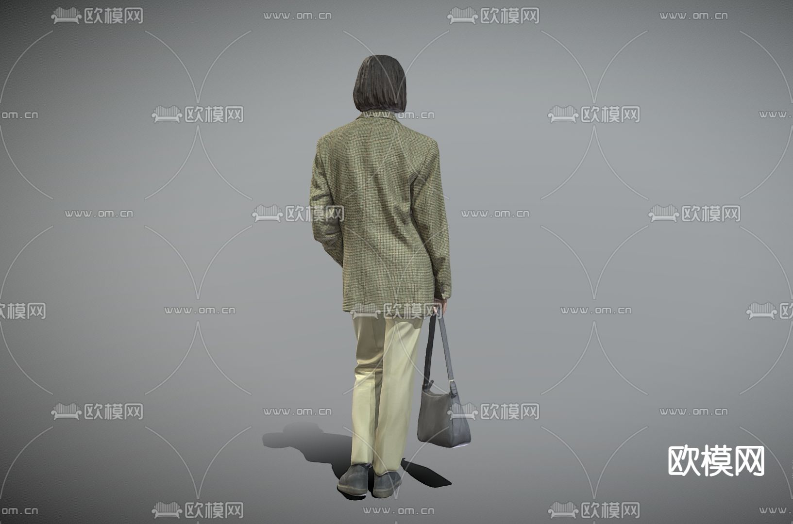 休闲装美女 站姿美女3d模型下载（渲染图2）