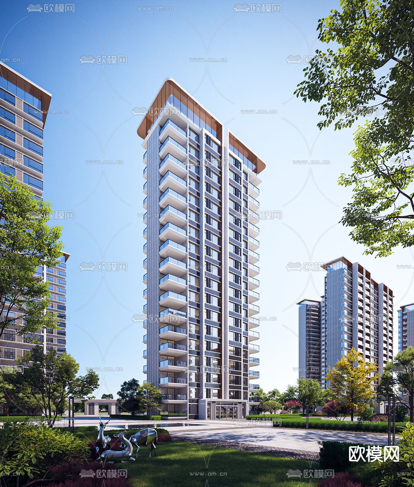 高层住宅楼3d模型下载