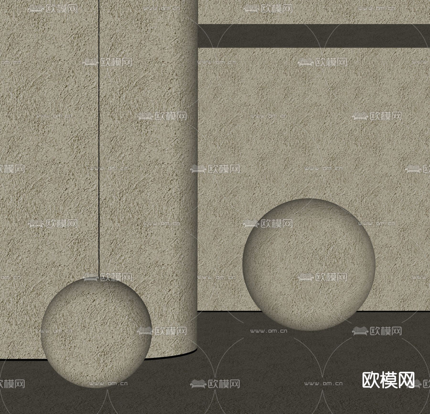 侘寂风艺术涂料su模型下载（渲染图2）