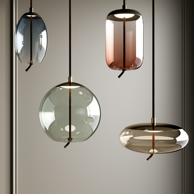 现代玻璃吊灯su模型