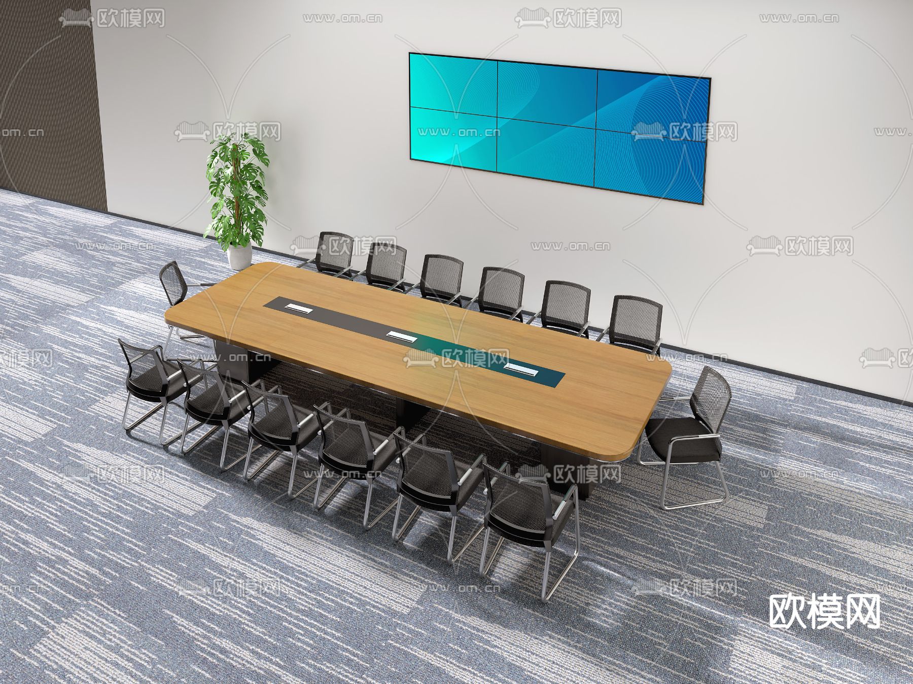 会议桌 会议台3d模型下载