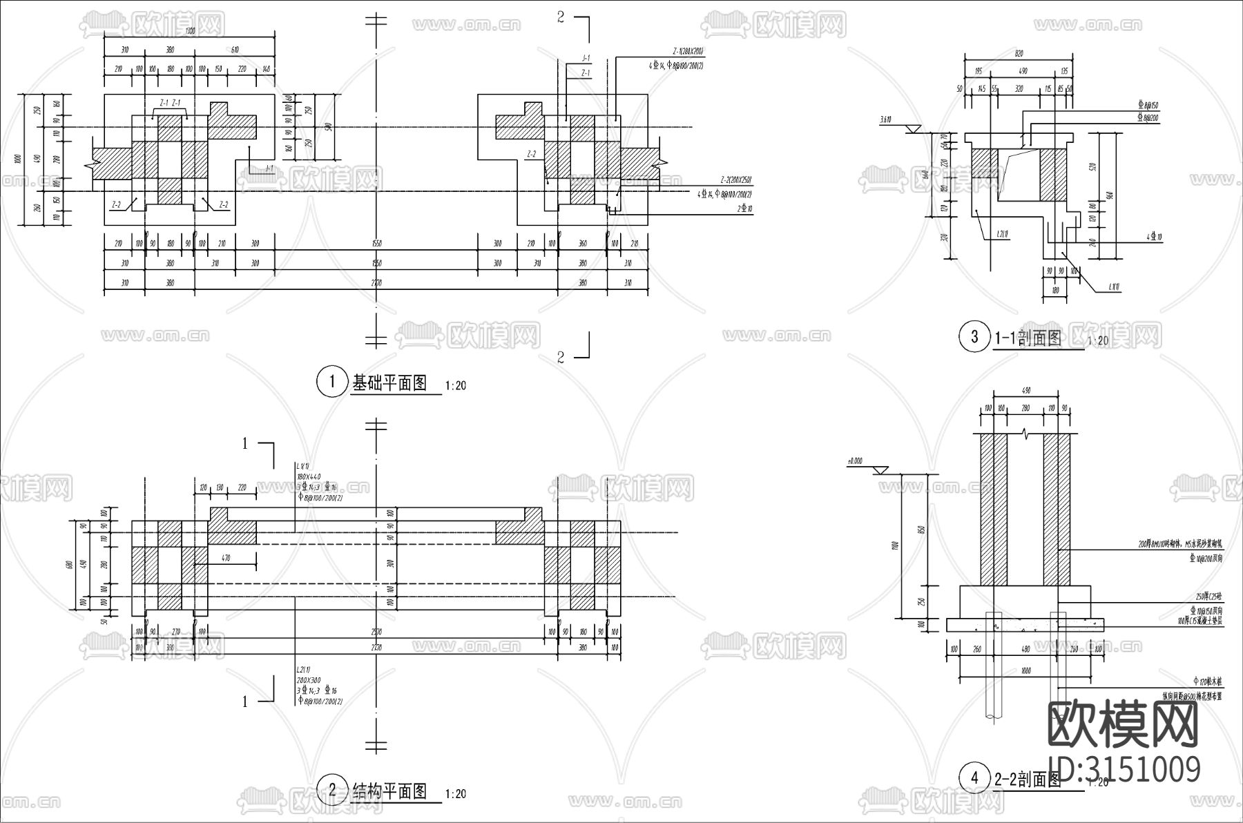 庭院入口大门 门楼cad大样图下载（渲染图7）
