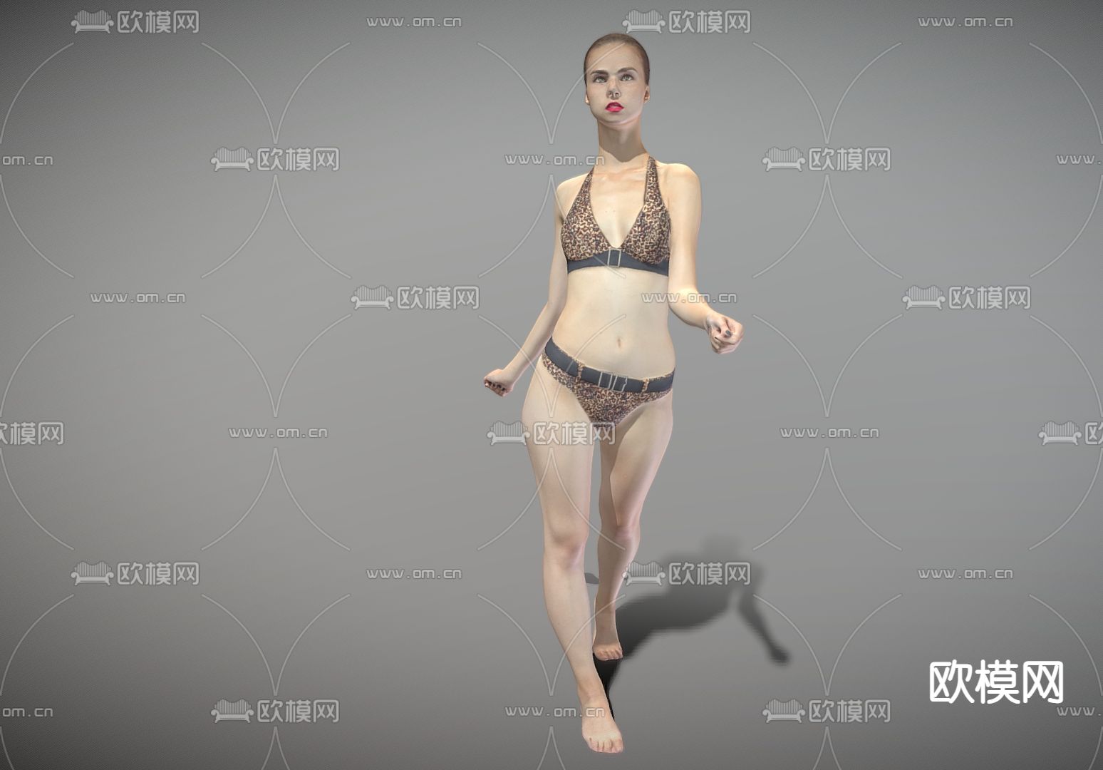 比基尼美女 沙滩美女3d模型下载（渲染图1）