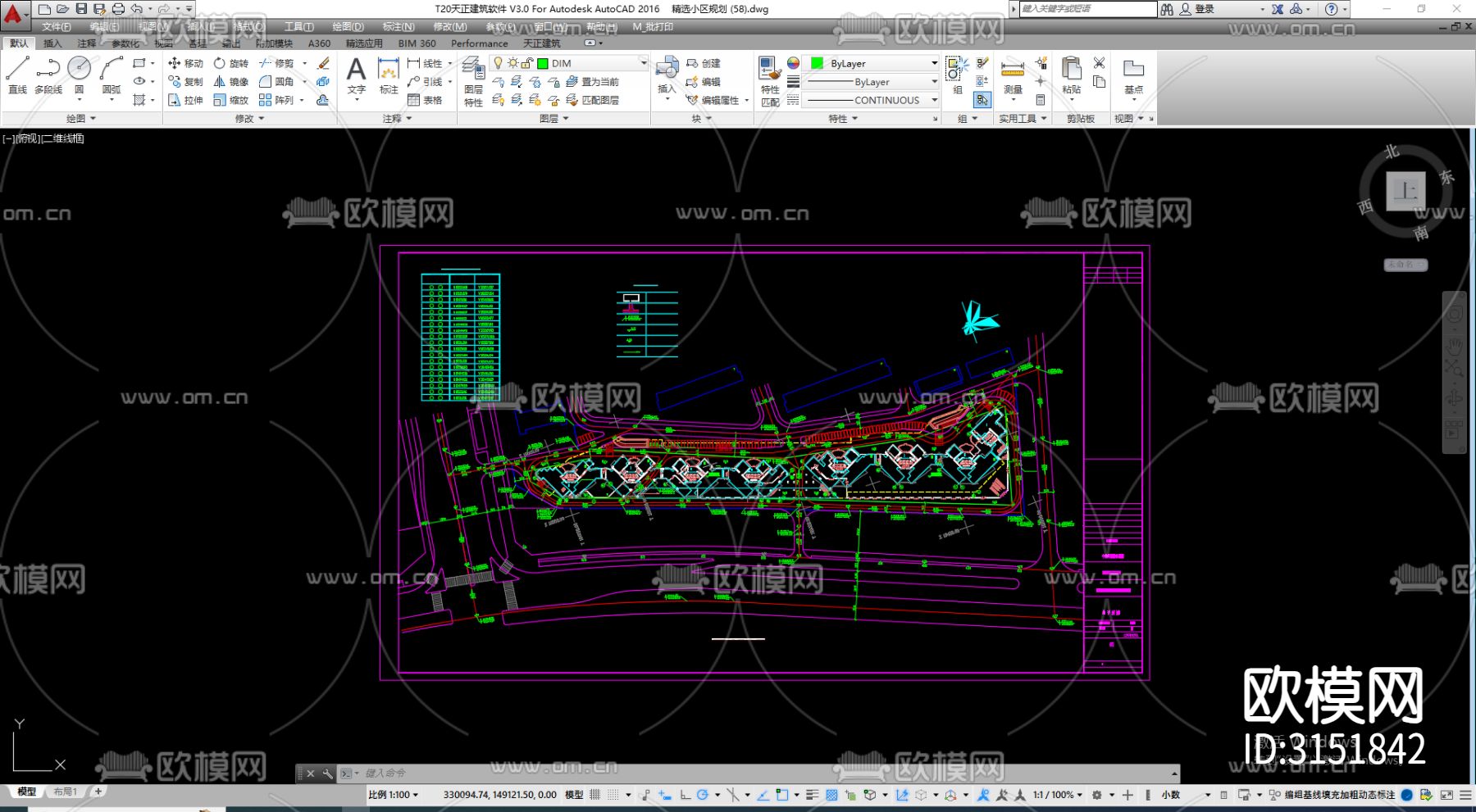 小区环境规划景观cad平面图下载