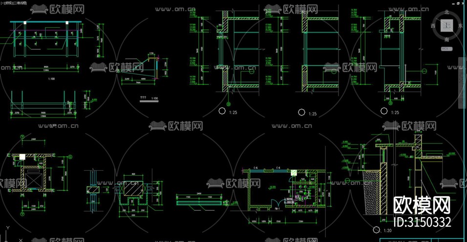 辦公樓 辦公建筑 寫字樓cad施工圖下載(渲染圖4)