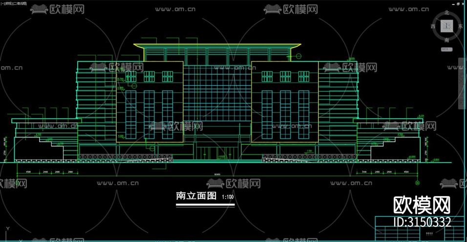 辦公樓 辦公建筑 寫字樓cad施工圖下載(渲染圖1)