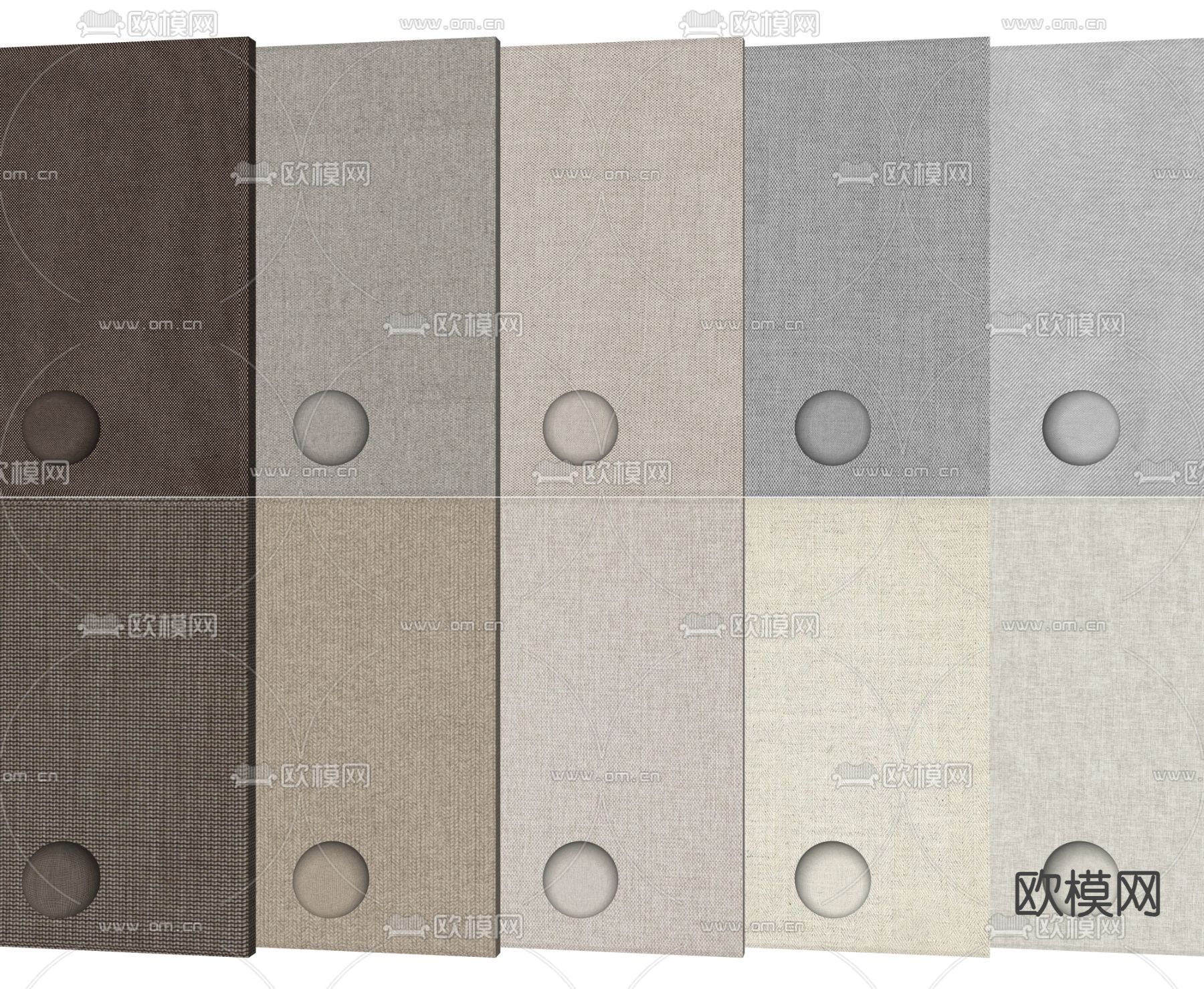 现代布艺布纹su模型下载（渲染图2）