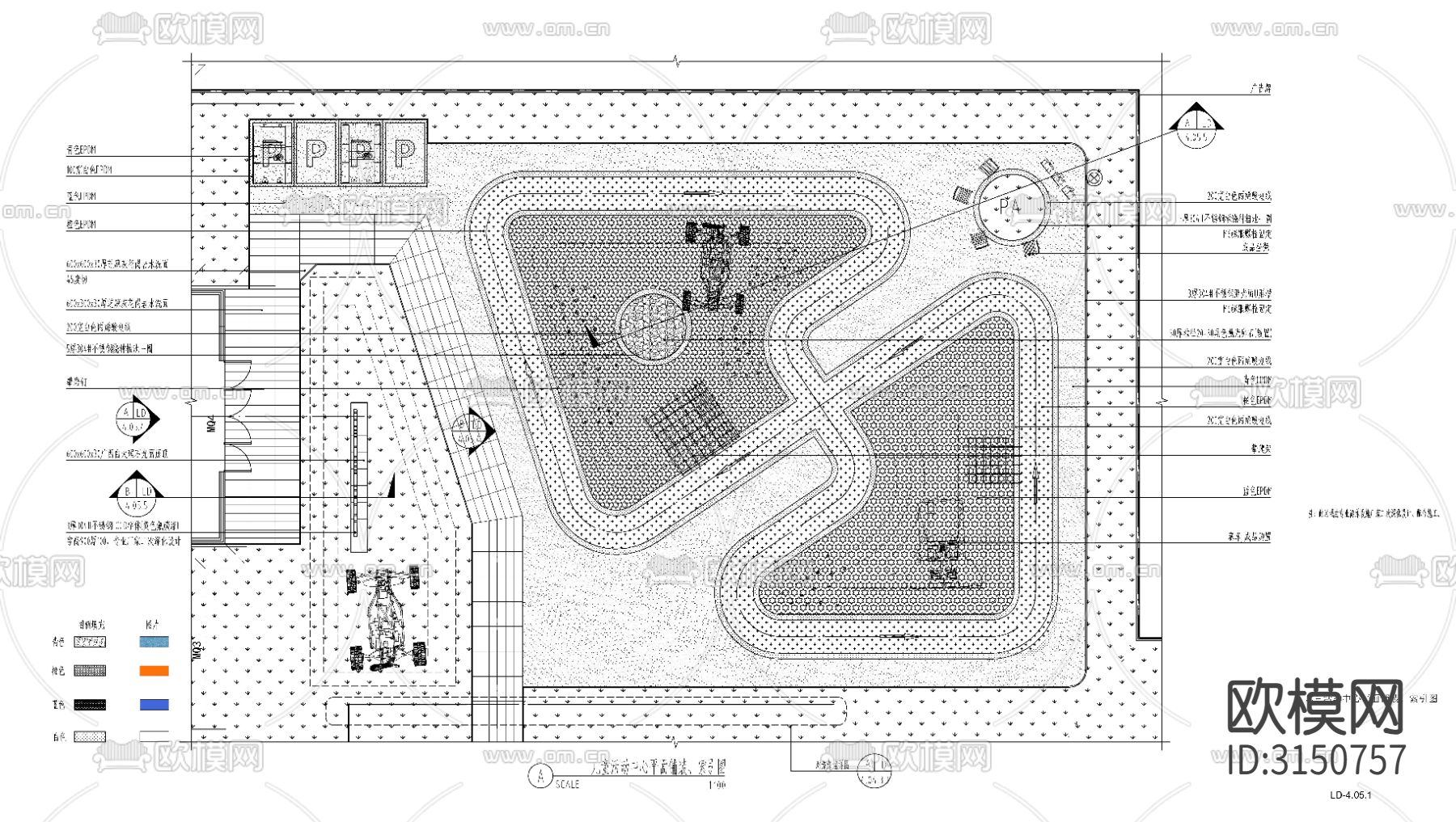 儿童活动场地 娱乐设施cad大样图下载（渲染图6）