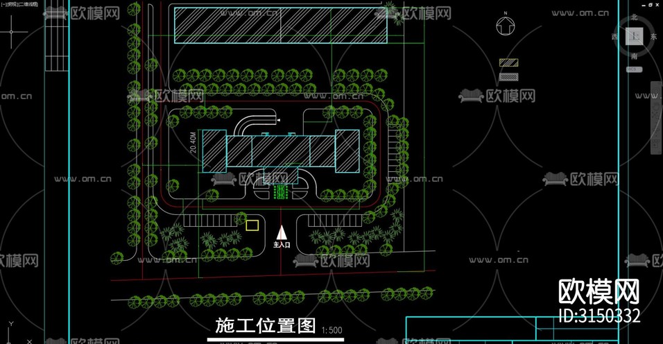 辦公樓 辦公建筑 寫字樓cad施工圖下載(渲染圖6)
