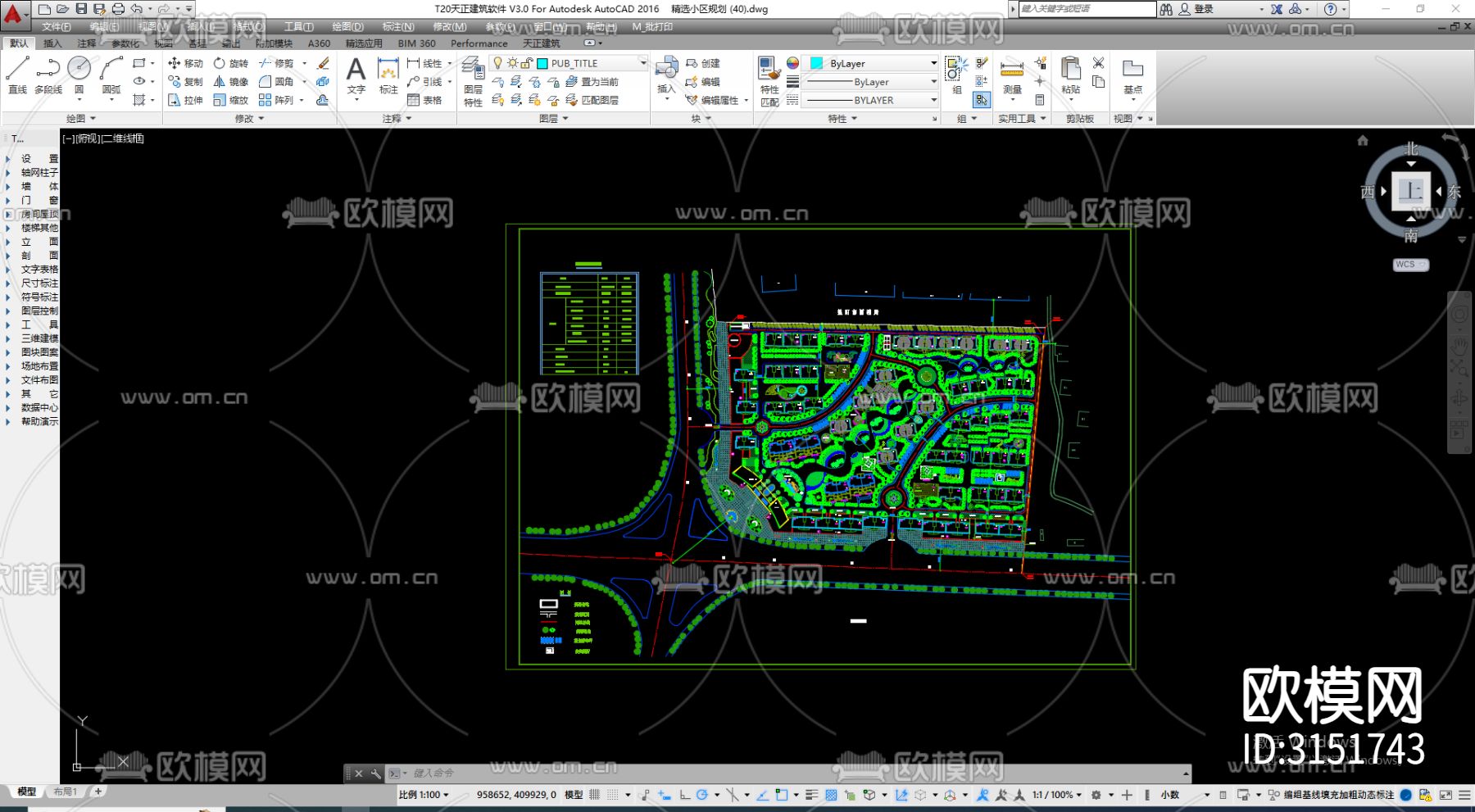 小区环境规划景观cad平面图下载