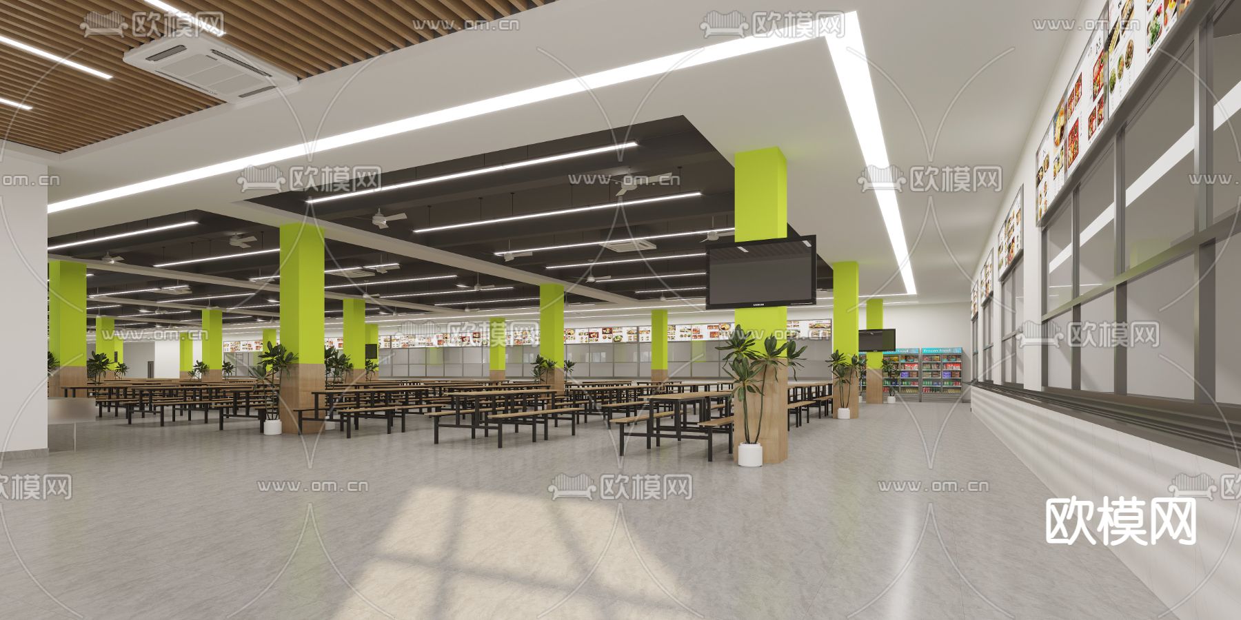 学校食堂3d模型下载（渲染图5）