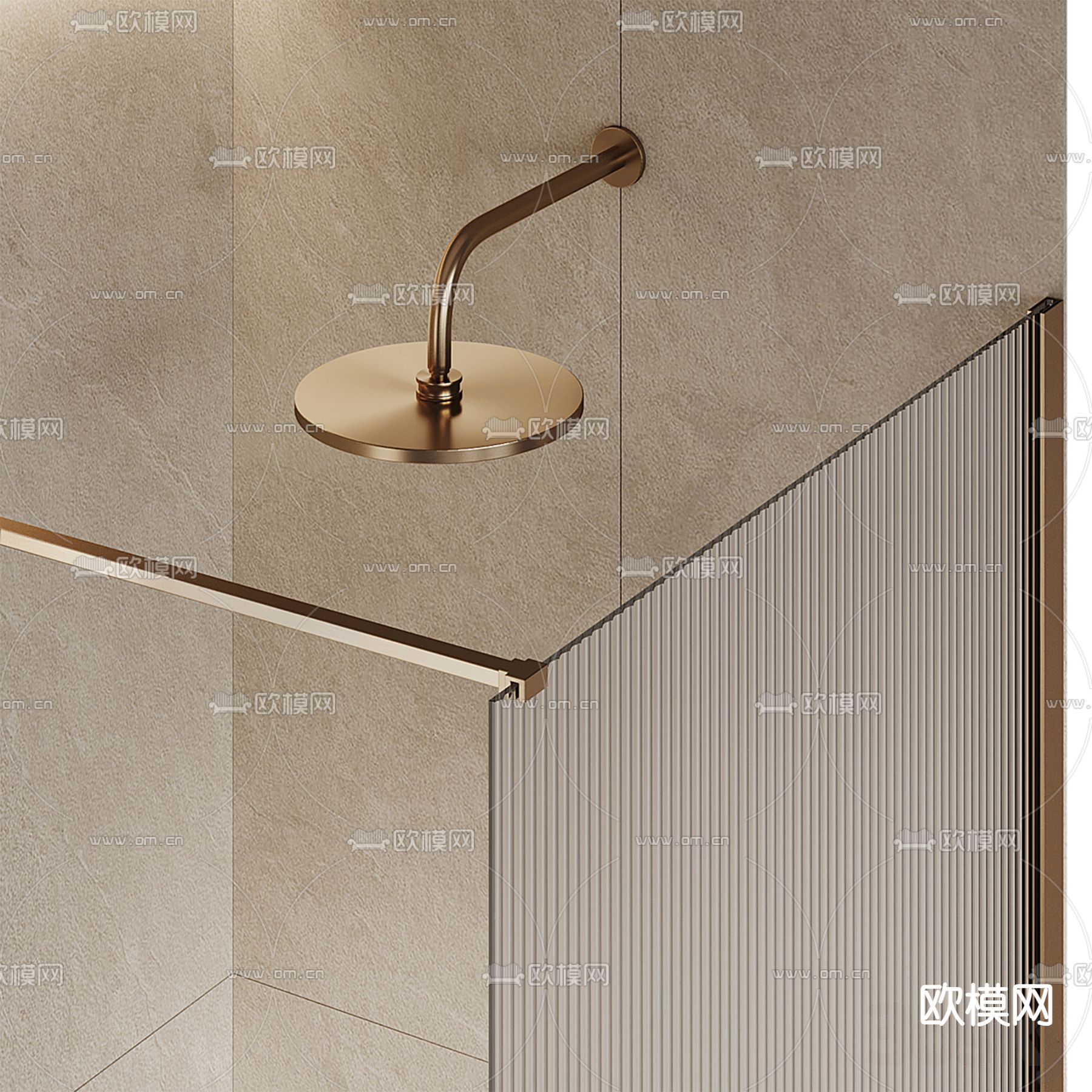 现代淋浴间 冲凉房3d模型下载（渲染图2）