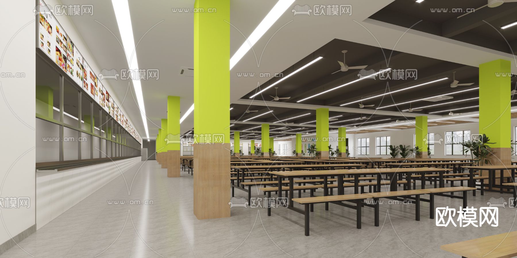 学校食堂3d模型下载（渲染图4）