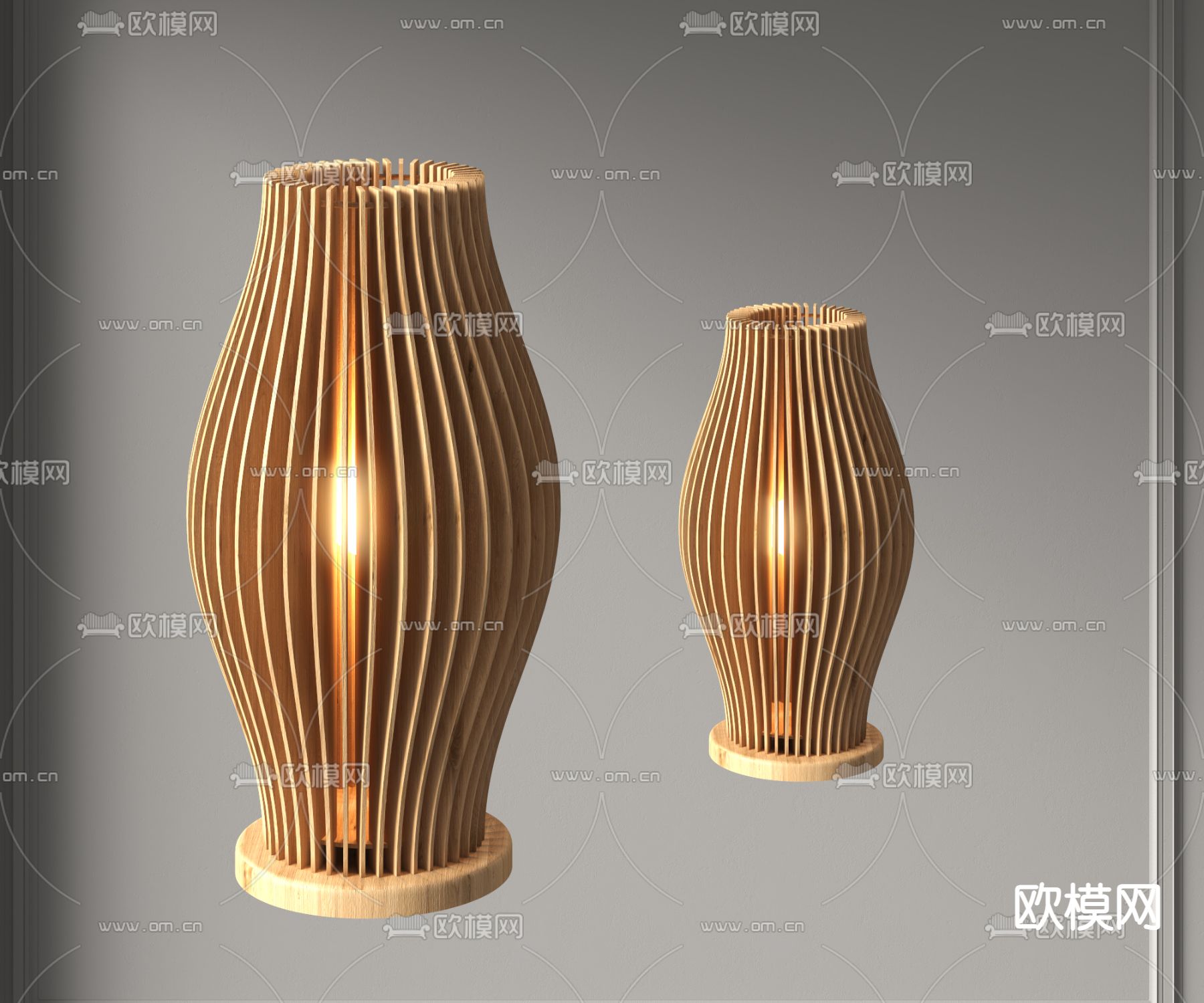 侘寂风落地灯 台灯3d模型下载