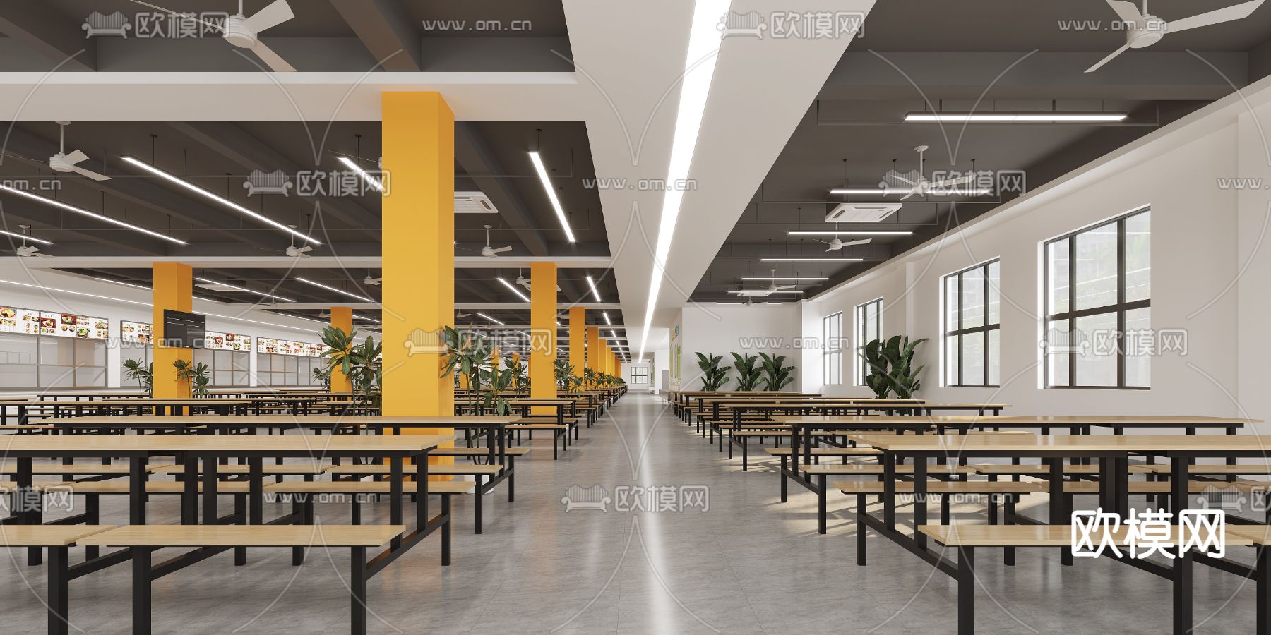 学校食堂3d模型下载（渲染图6）