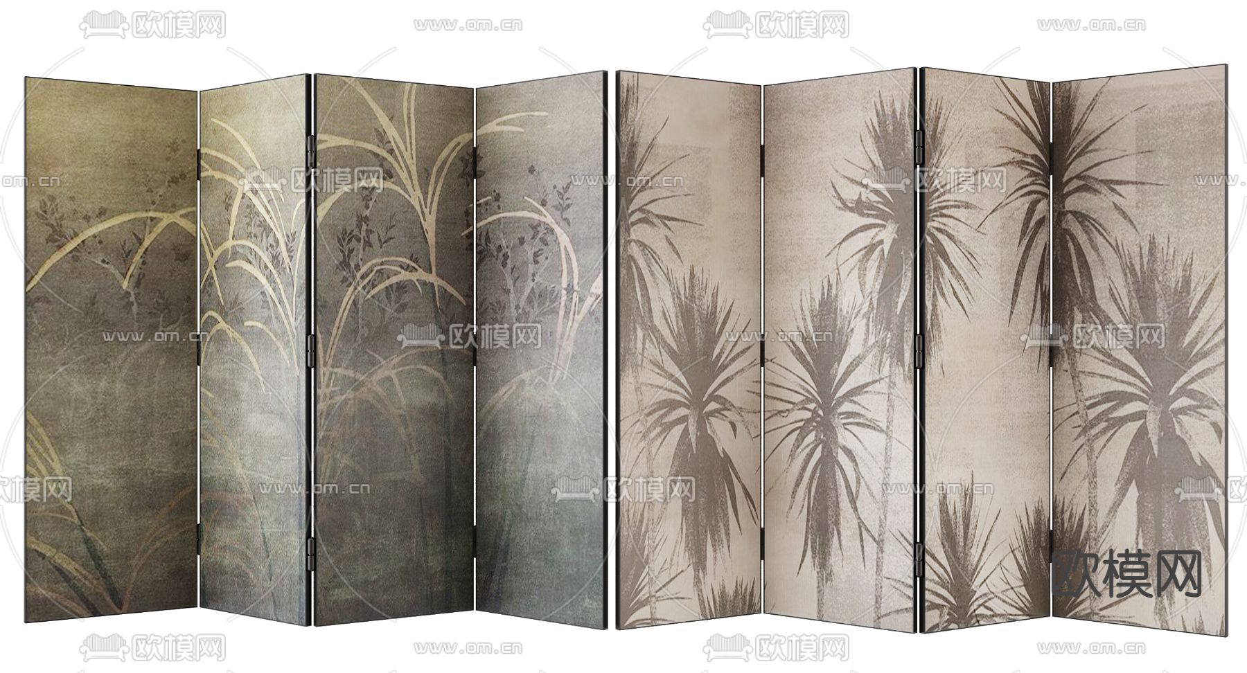 现代屏风 折叠屏风3d模型下载