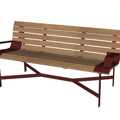  户外长椅 排椅su模型 