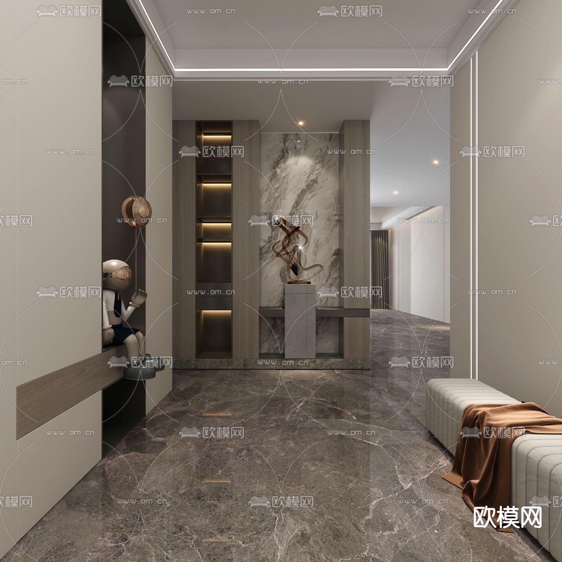 入户玄关 玄关造型 玄关走廊3d模型下载