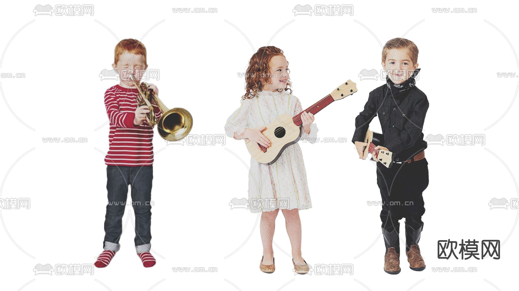 小孩拉小提琴 学校人物3d模型下载