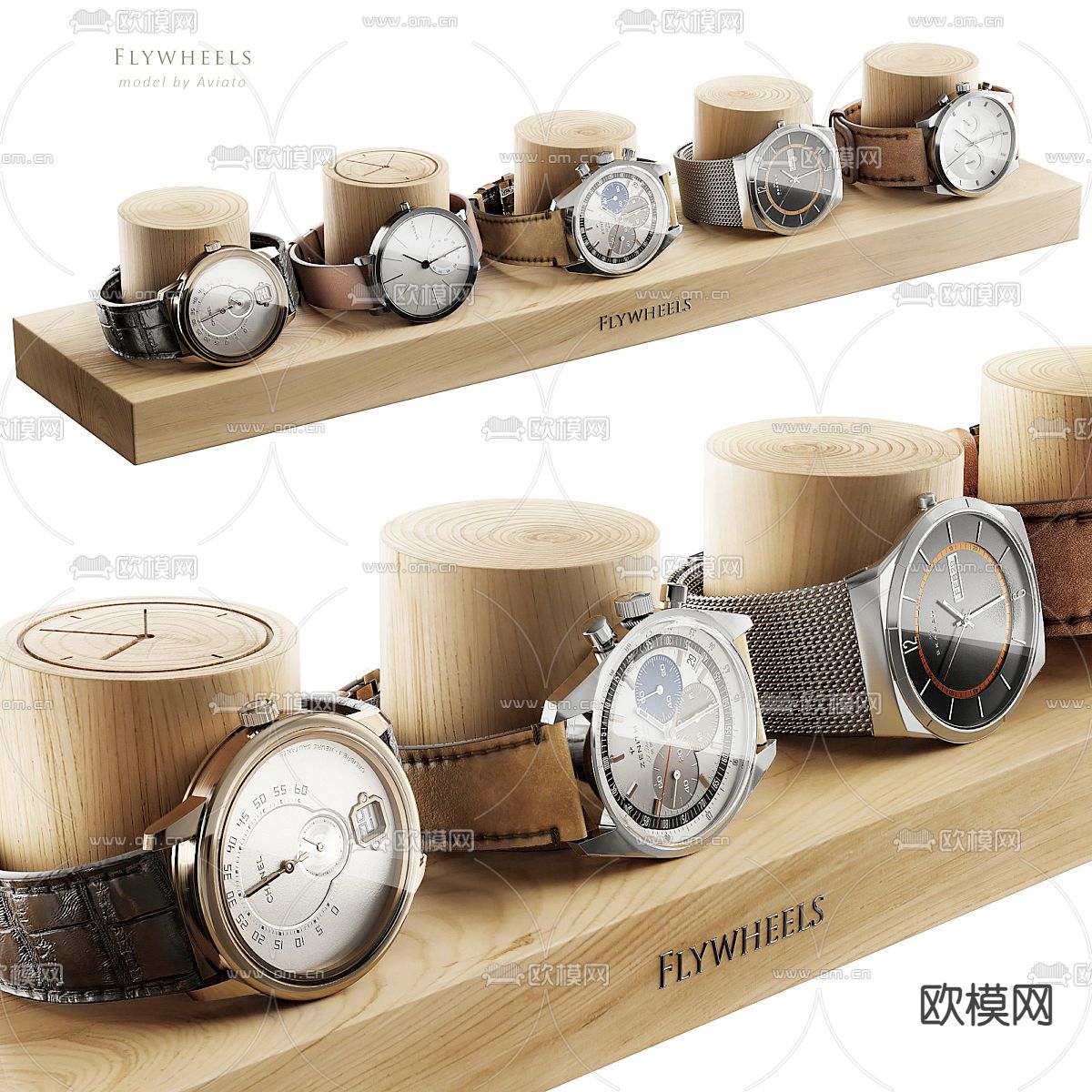 名表 手表 钟表 支架摆件3d模型下载（渲染图1）