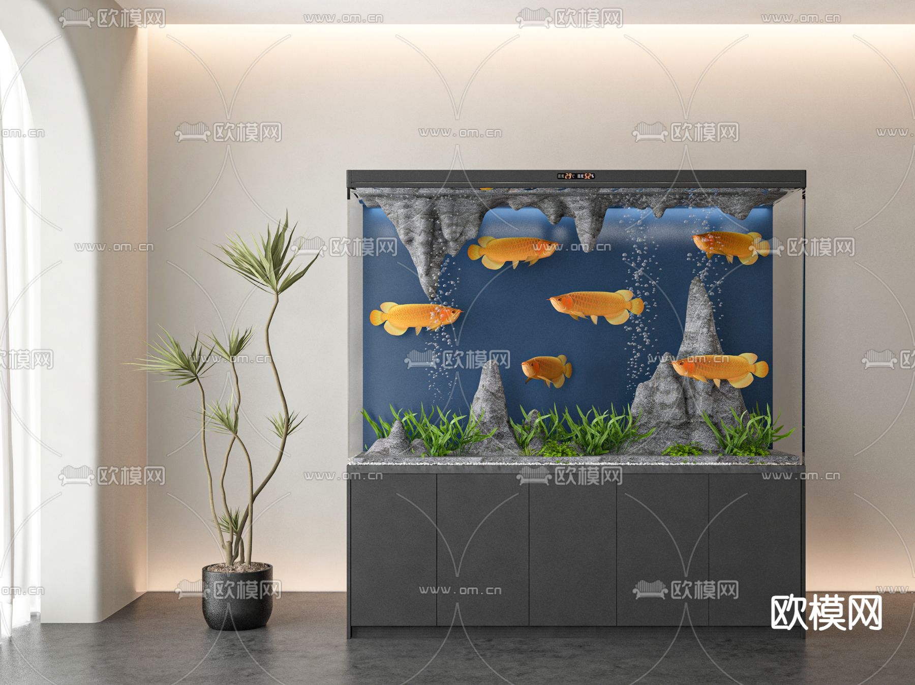 鱼缸 水族3d模型下载