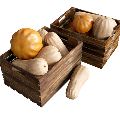  蔬菜水果 南瓜 长南瓜su模型 