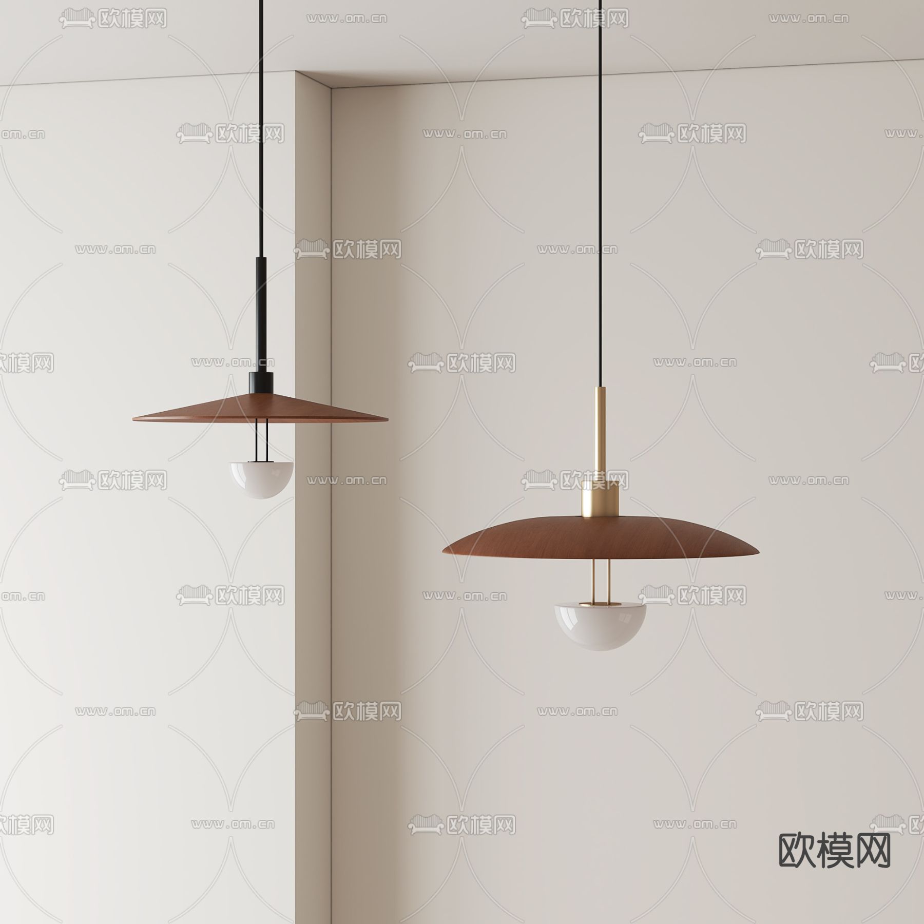 中古风小吊灯 床头灯3d模型下载