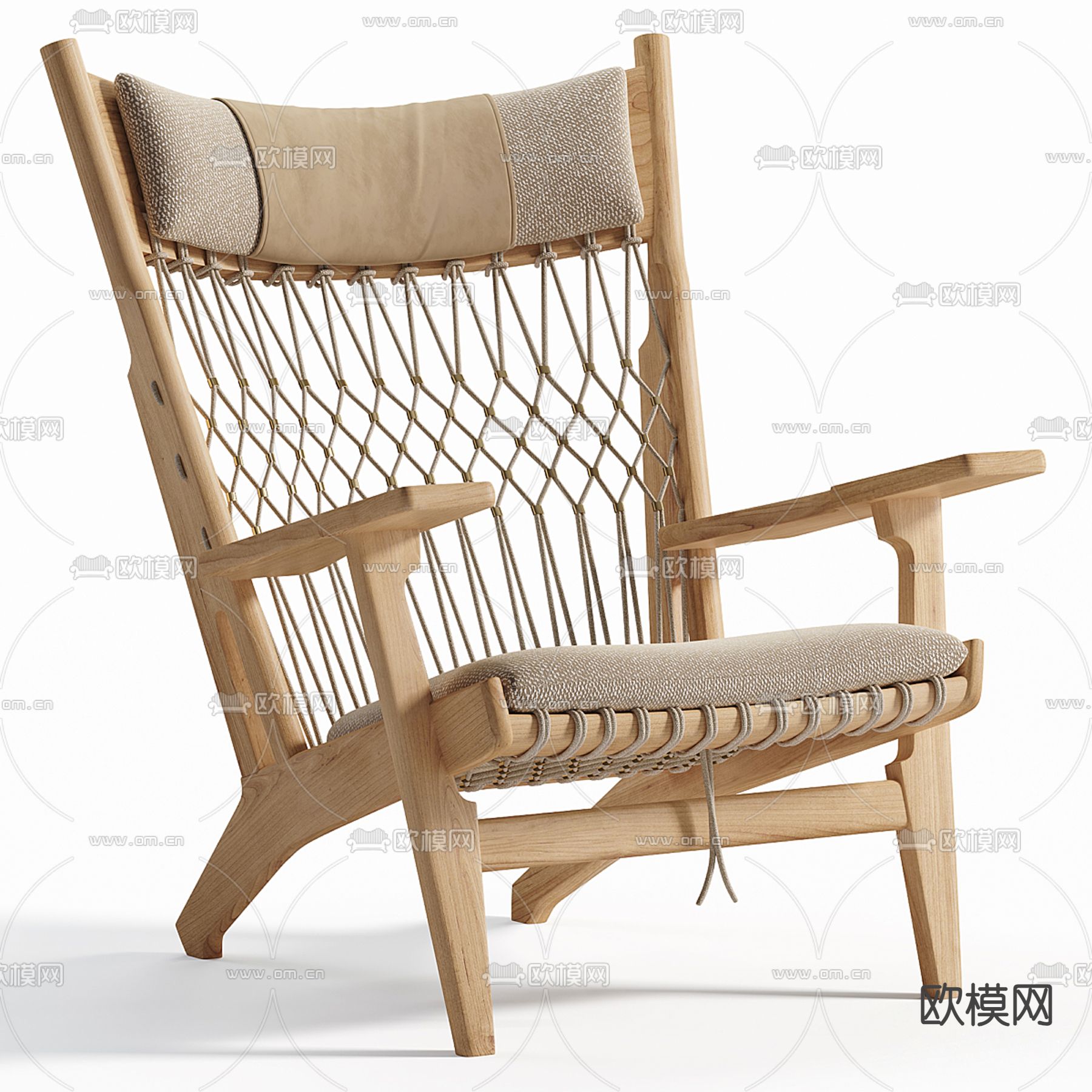 侘寂椅子 休闲椅3d模型下载（渲染图1）