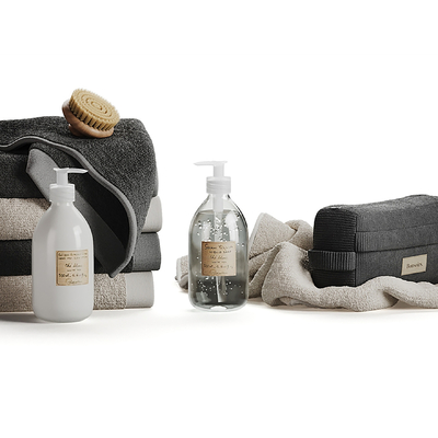  浴室毛巾su模型 