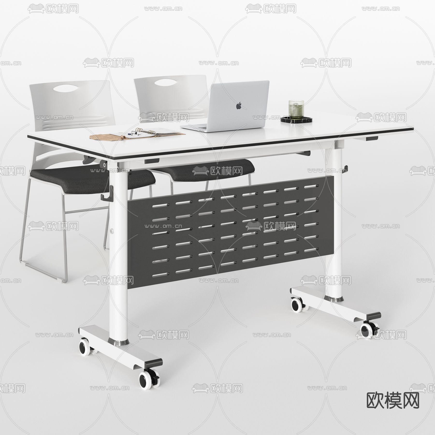 现代新款培训桌3d模型下载