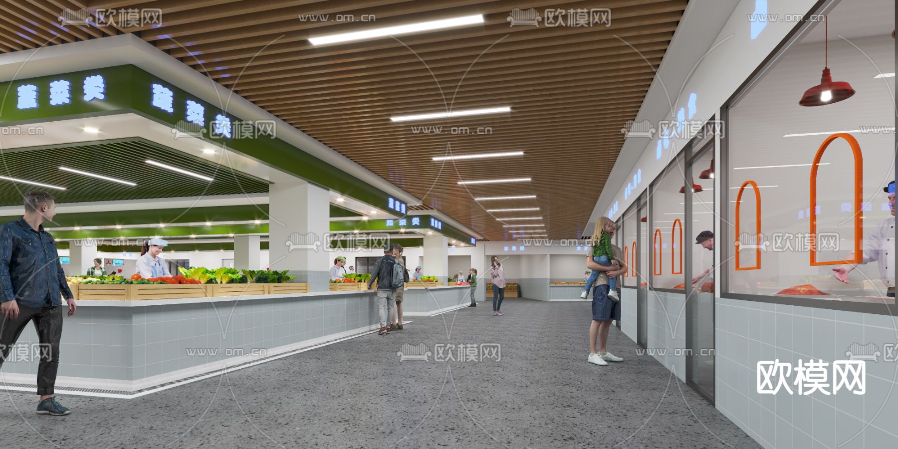 菜市场 农贸市场3d模型下载（渲染图3）