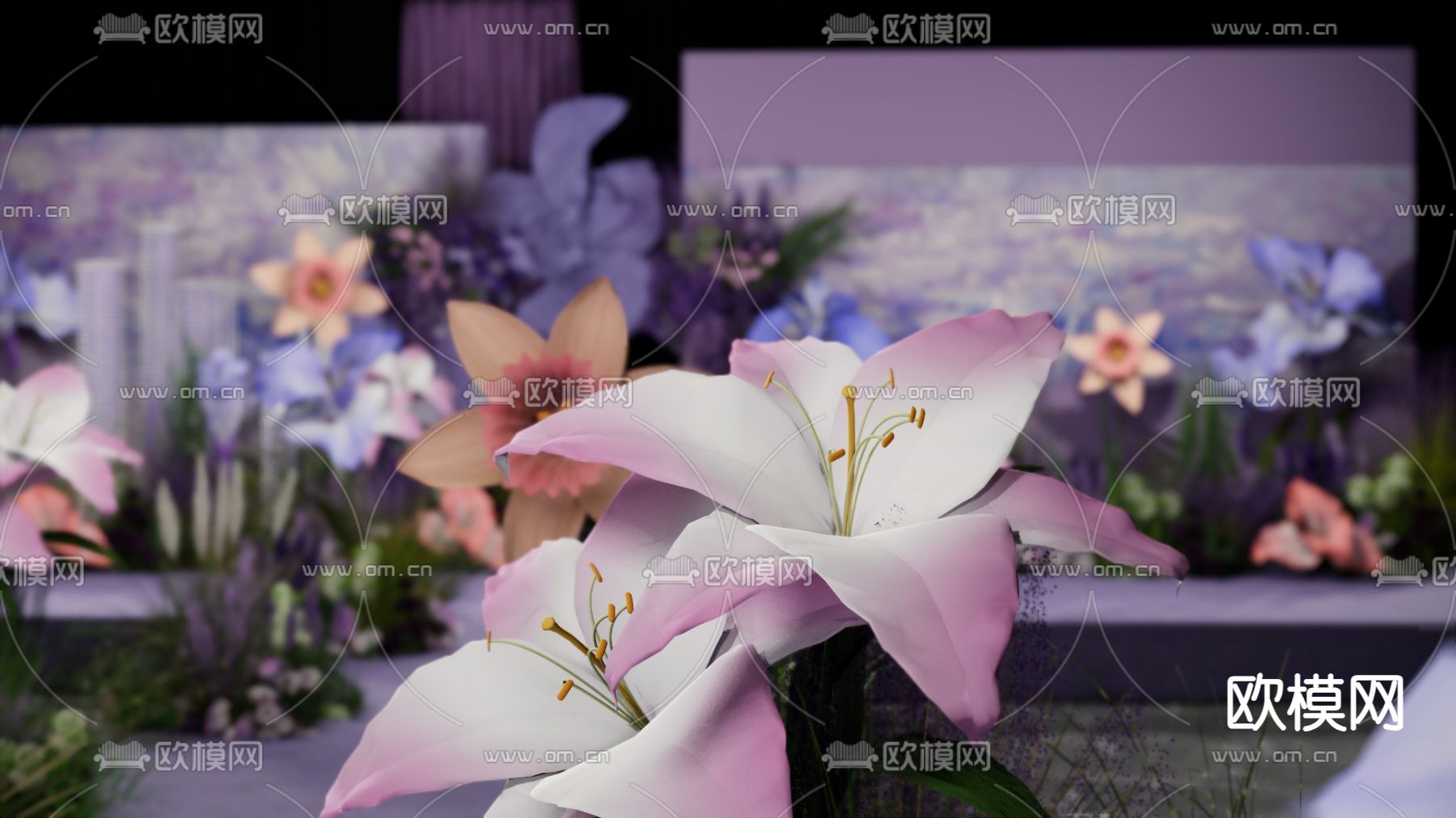 婚礼场景su模型下载（渲染图2）