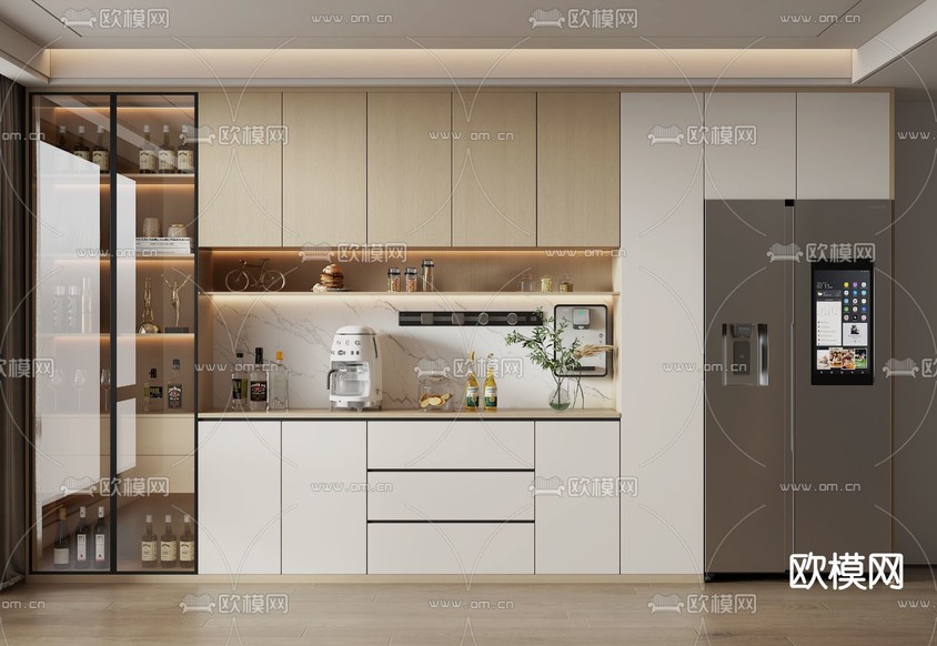 现代酒柜 餐边柜3d模型下载