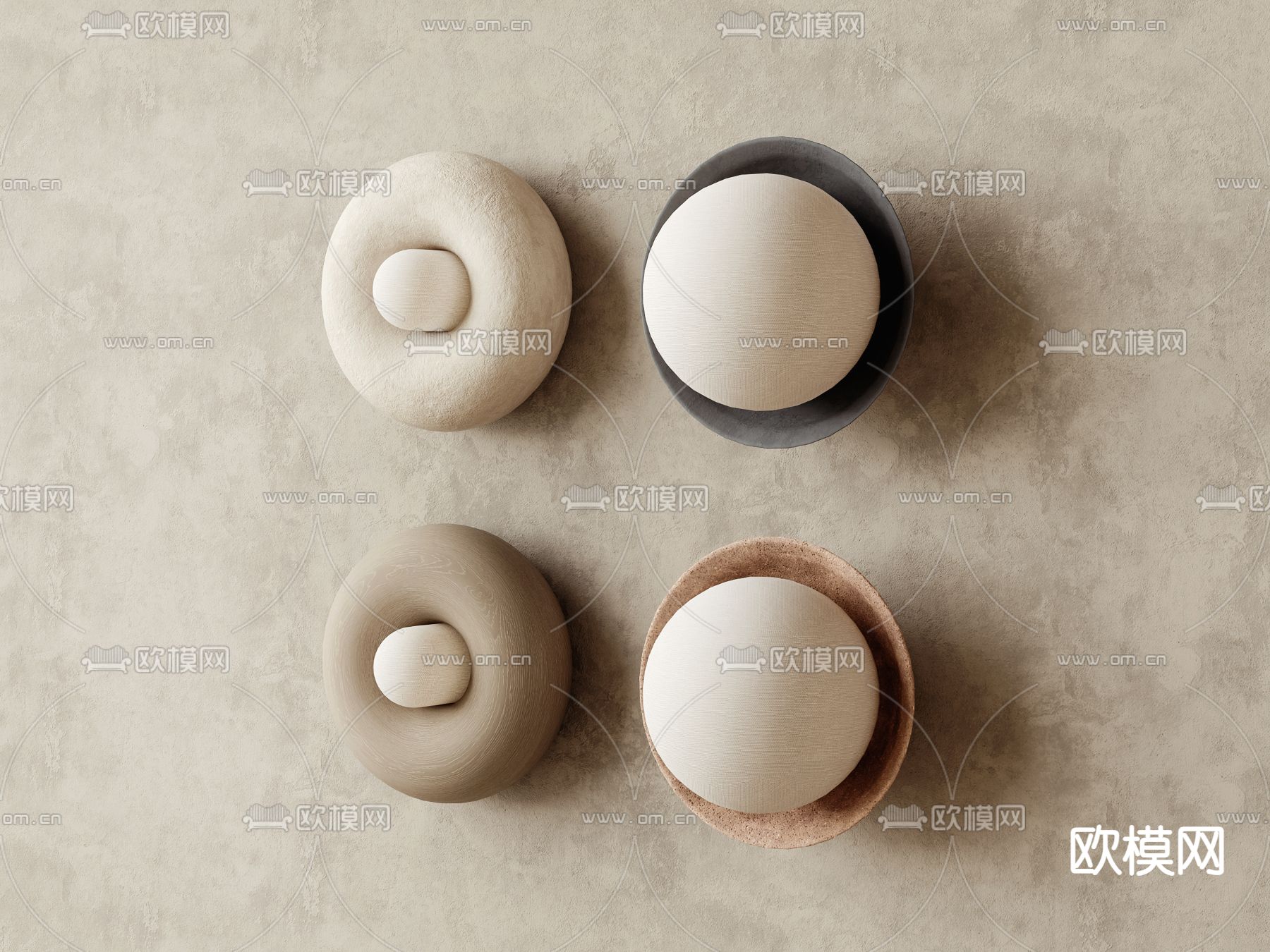 侘寂壁灯 石膏壁灯3d模型下载