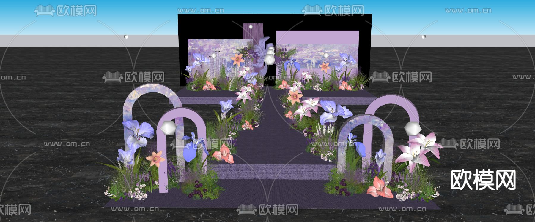 婚礼场景su模型下载（渲染图1）