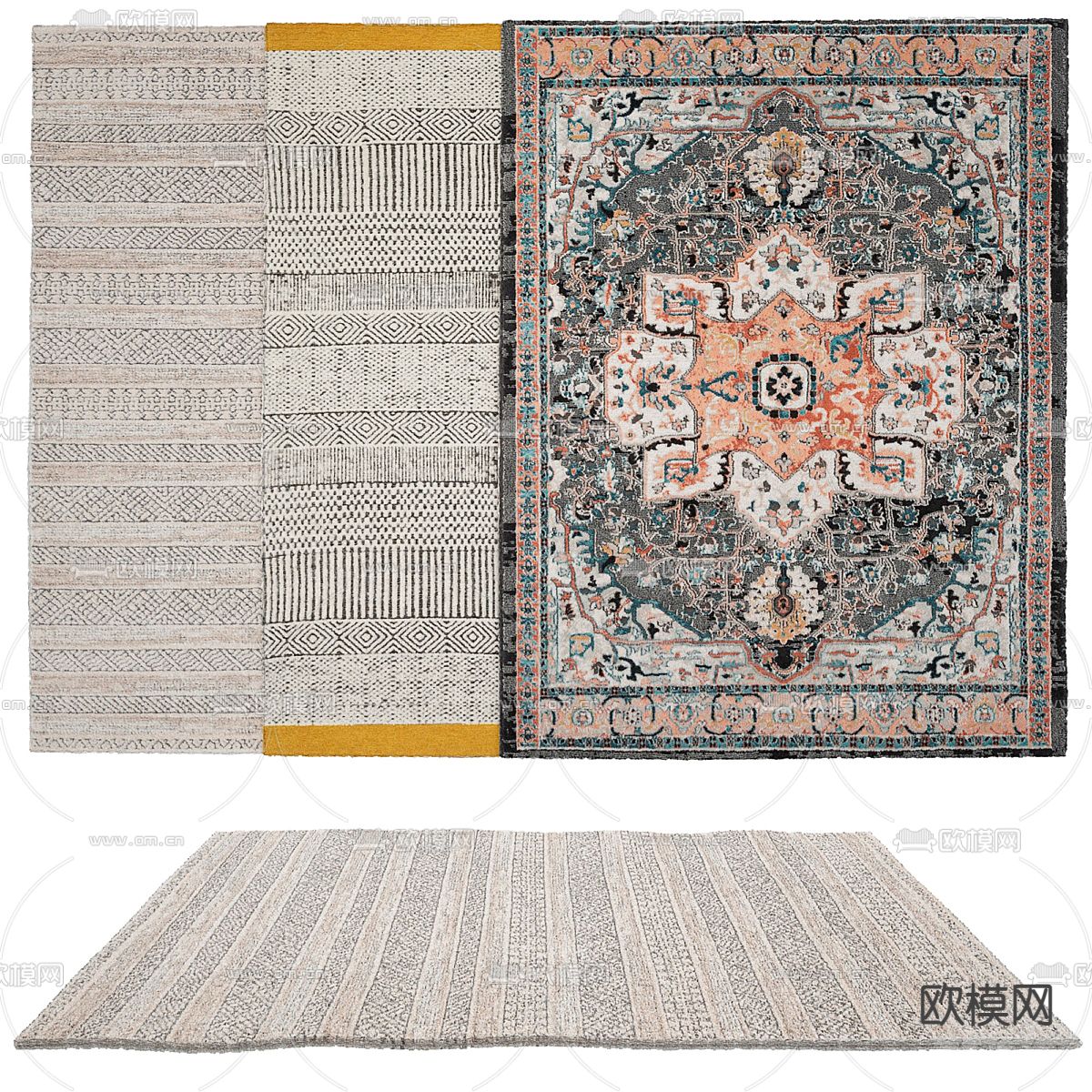 美式地毯3d模型下载
