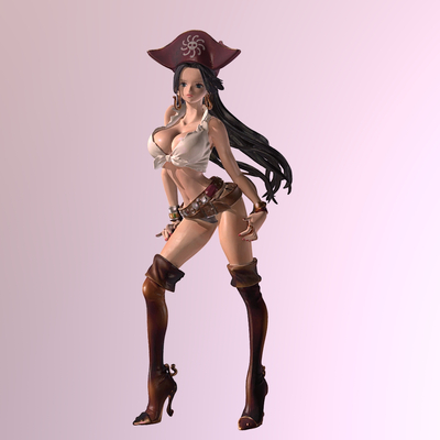  海贼王雕塑摆件 美女手办 玩具su模型 