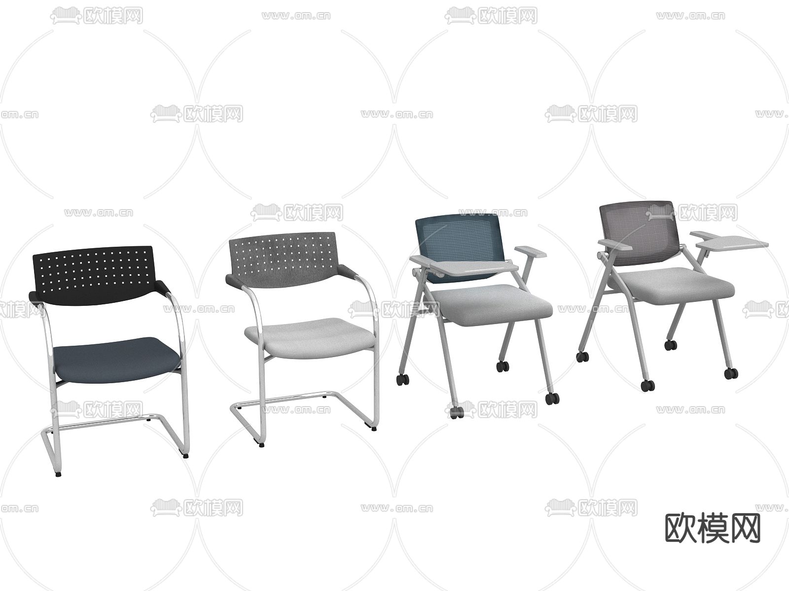 办公椅 培训椅3d模型下载