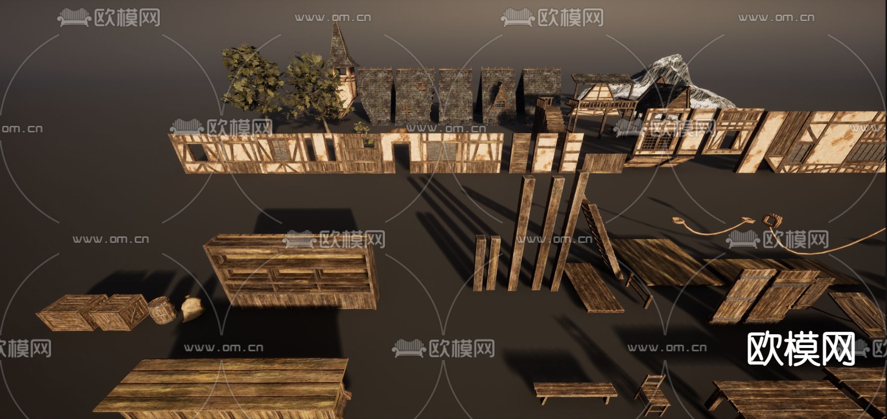 民宿小品景观3d模型下载（渲染图4）