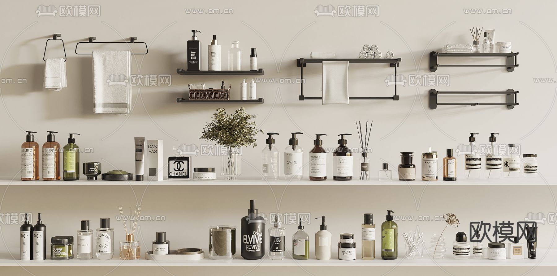 洗浴用品 毛巾架 洗漱用品3d模型下载