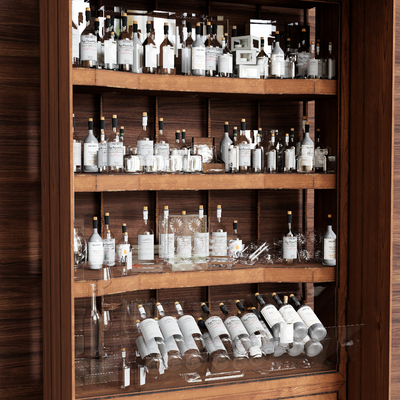  酒具 酒杯 酒瓶 水晶杯su模型 