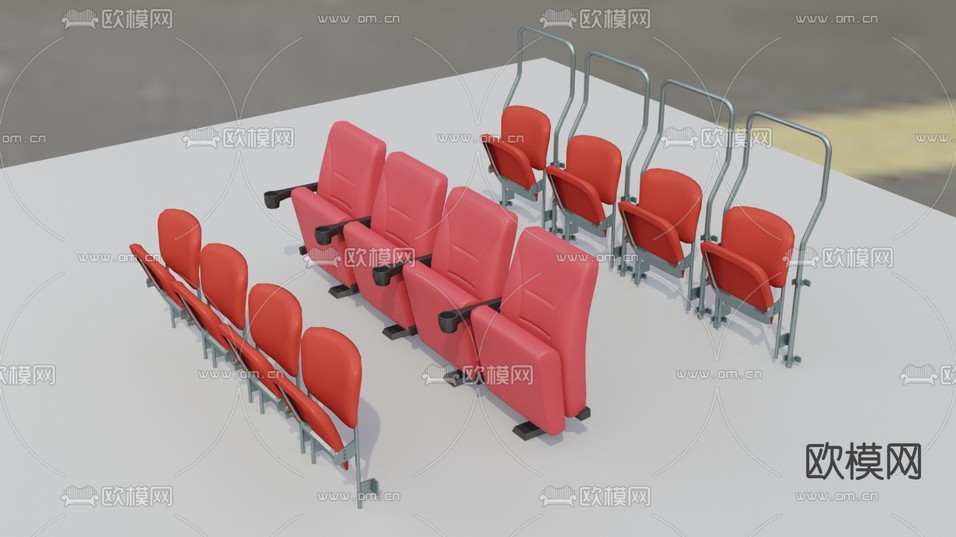 体育场椅子 阶梯椅3d模型下载
