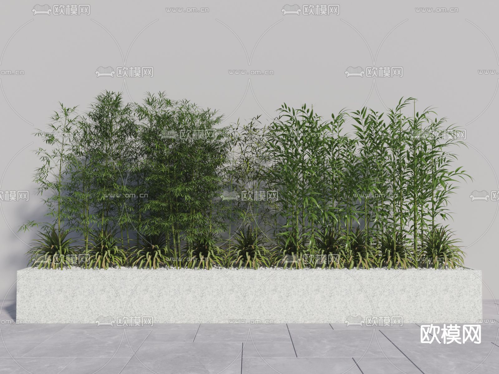 竹子盆栽 花槽3d模型下载