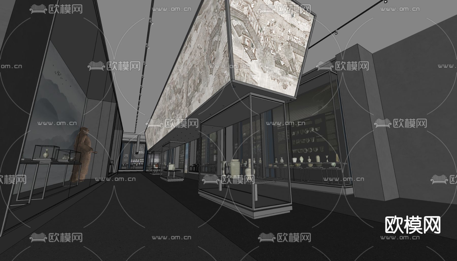 现代博物馆内部su模型下载（渲染图1）