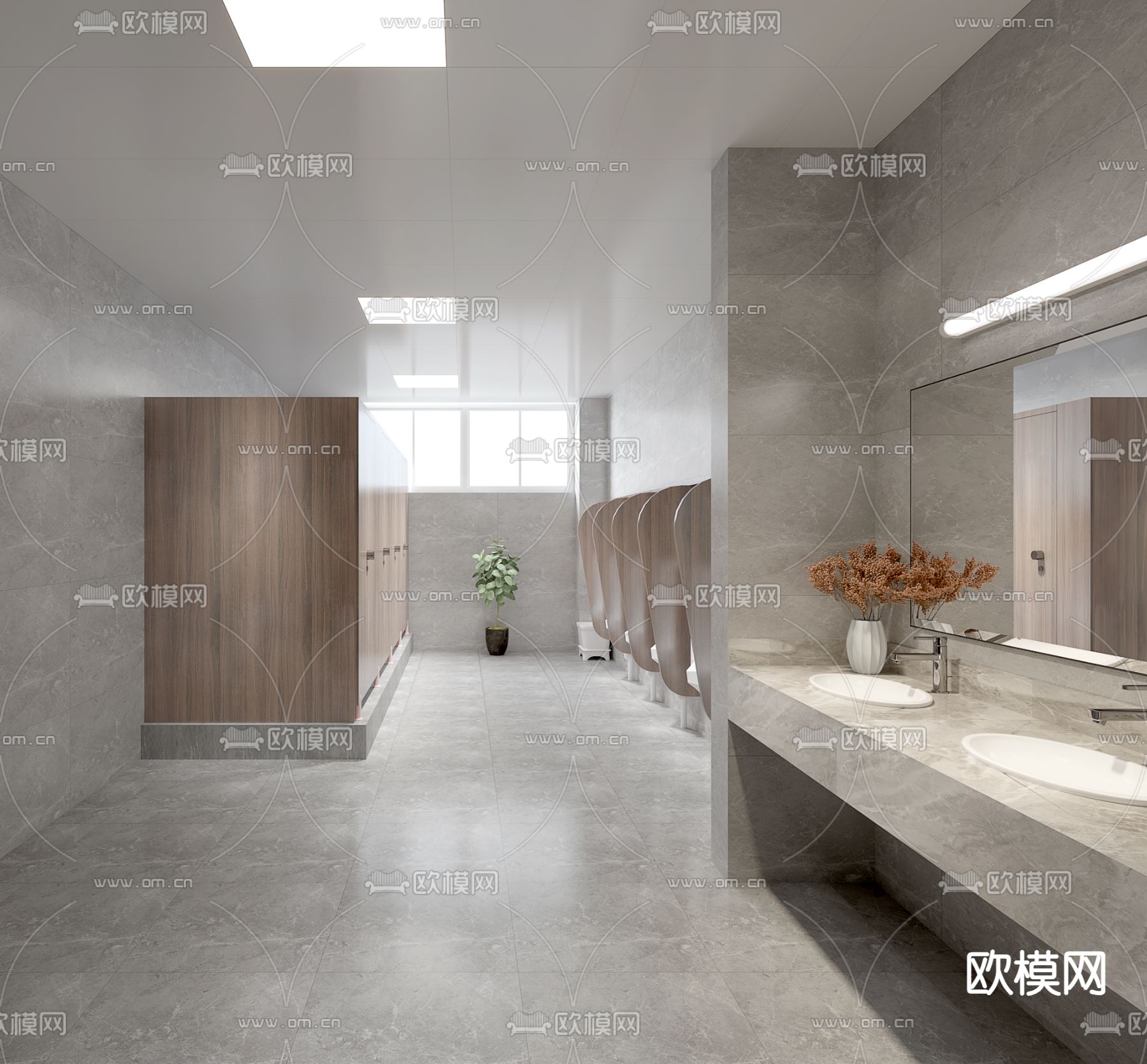 公共卫生间 办公卫生间 商场卫生间3d模型下载