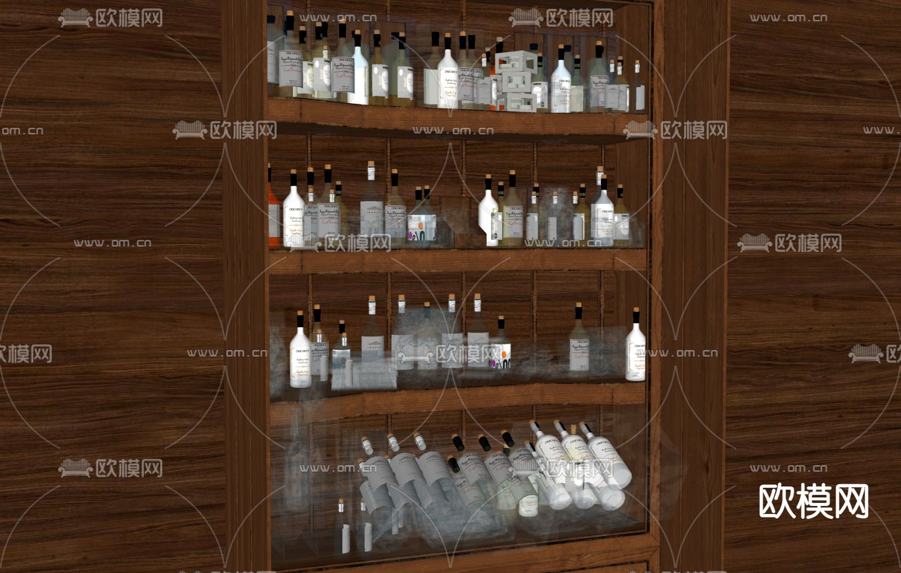 酒具 酒杯 酒瓶 水晶杯su模型下载（渲染图1）